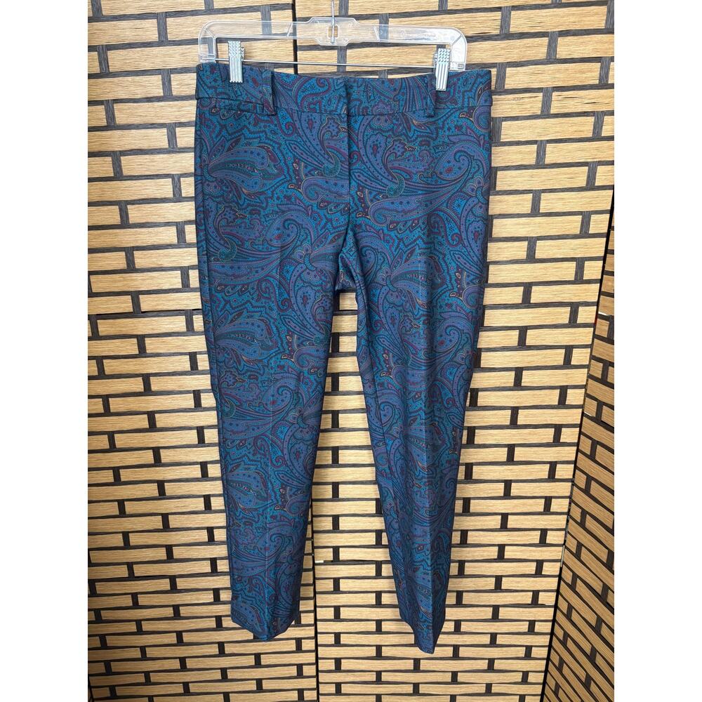 Talbots Hampshire Blue Paisley Print Dress Pants Size 4P